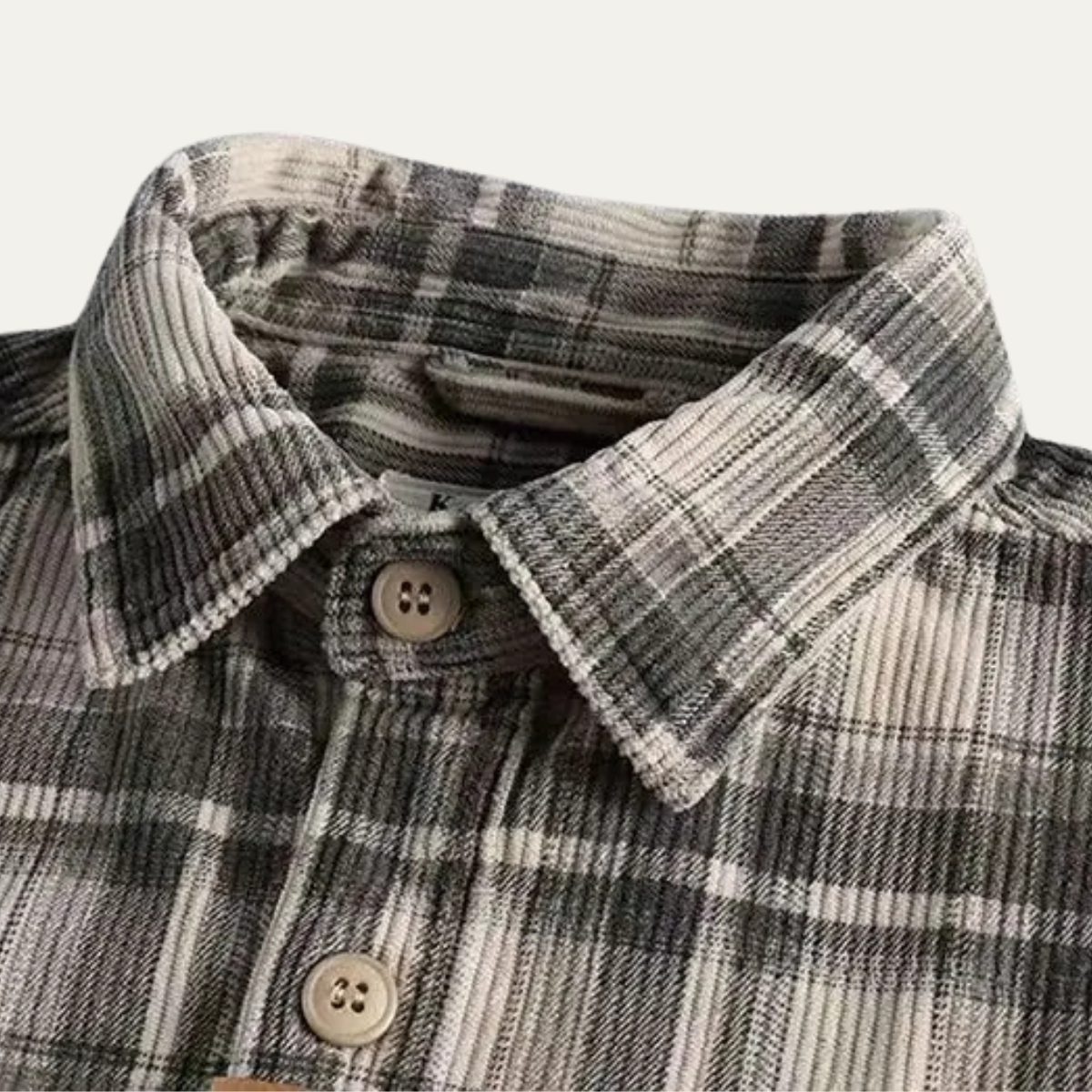 Everett | Men's Casual Plaid Flannel Shirt Gray White Black