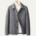 Dama Washington Ash men's herringbone blazer gray button front casual - front view