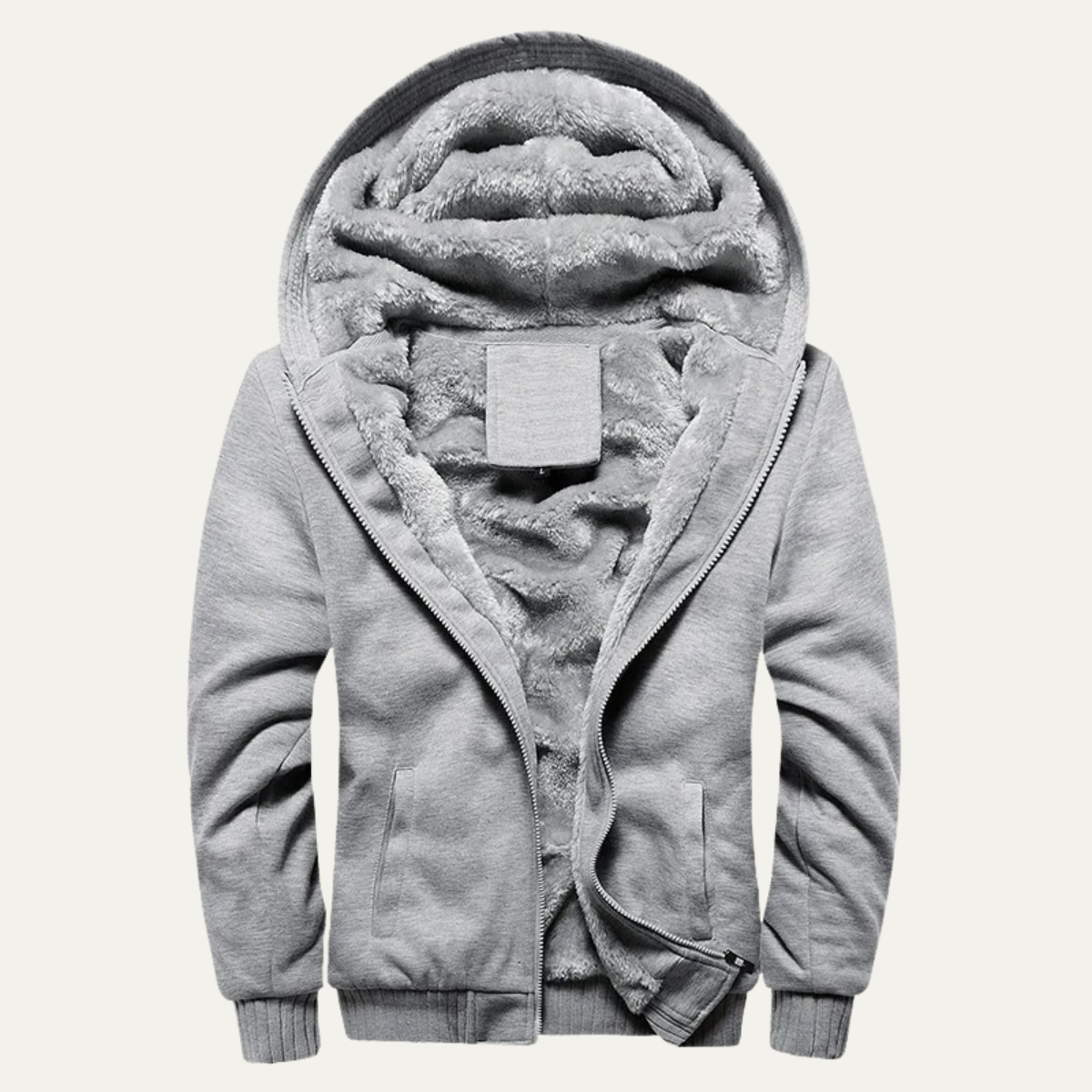 Bash | Men's Fleece Lined Zip Up Hoodie Black Gray