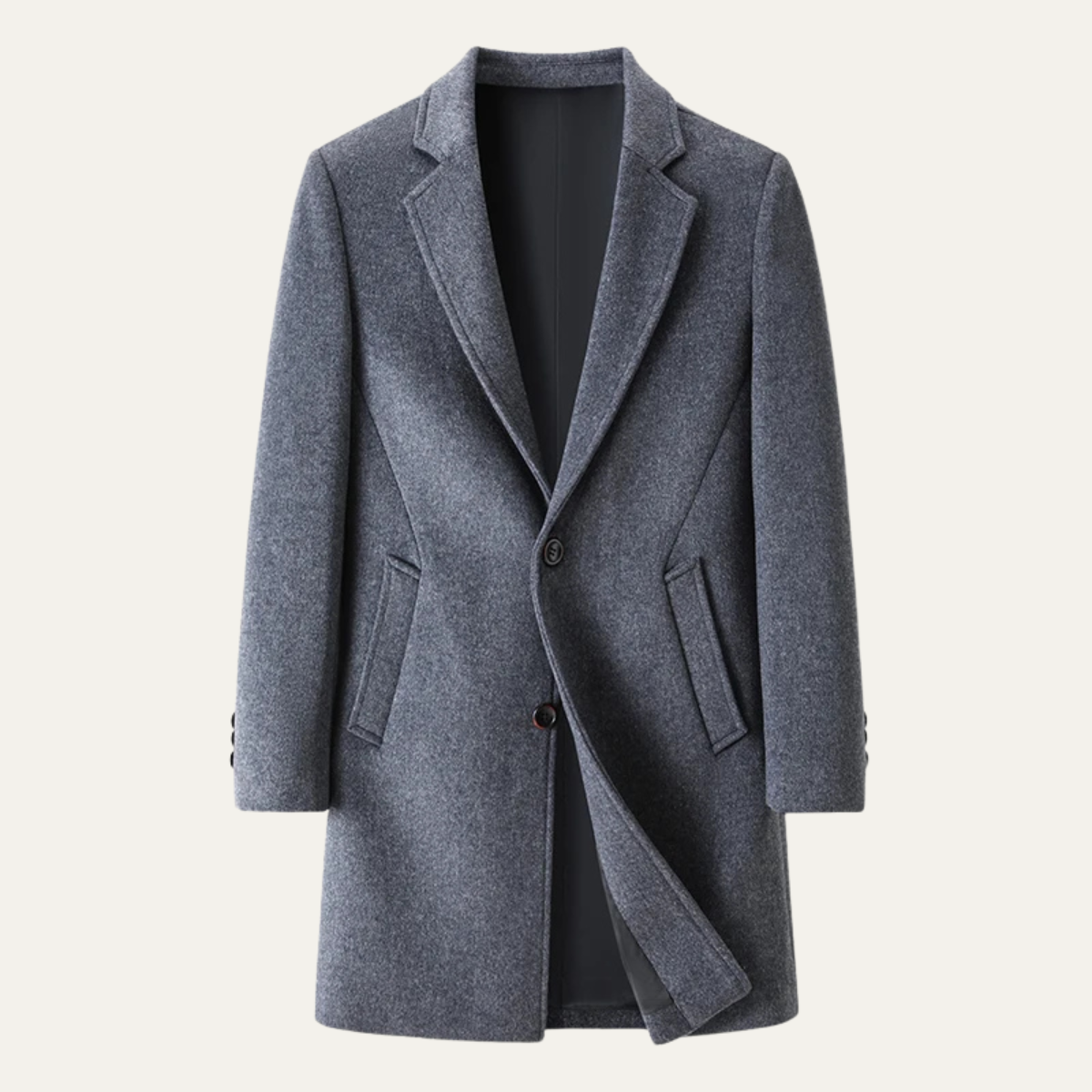Voss | Men's Casual Wool Blazer Gray Long Tailored