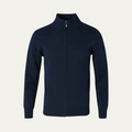 Dama Washington Royce men's zip up cardigan navy sweater - front view