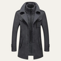 Dama Washington Luca men's wool blend overcoat gray double breasted - front view