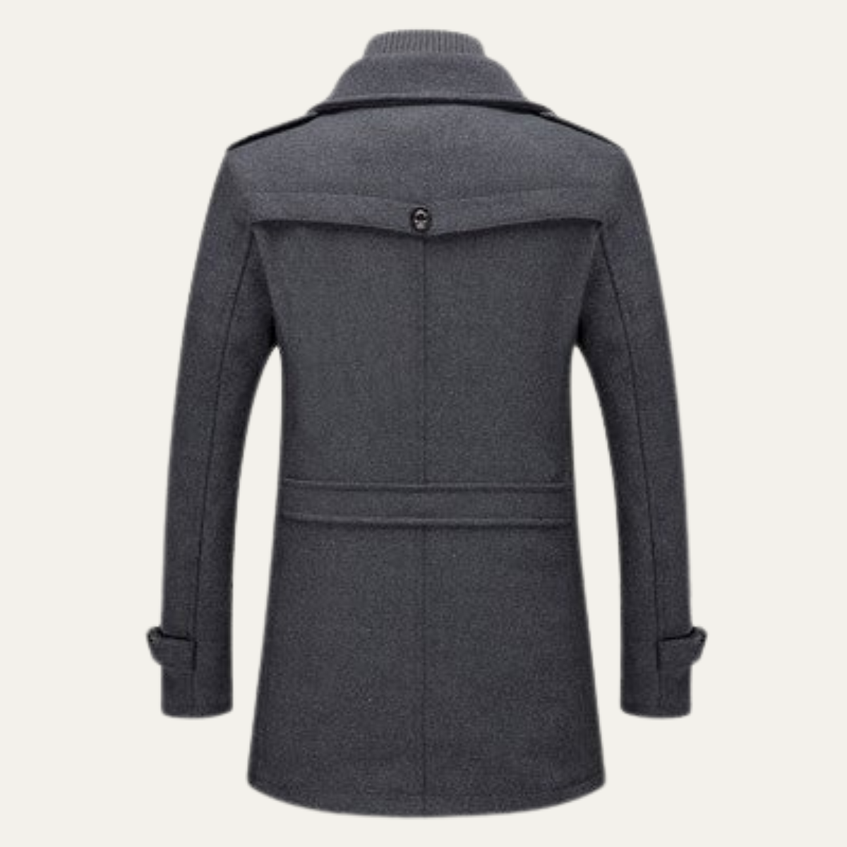 Luca | Men's Wool Blend Overcoat Gray Double Breasted