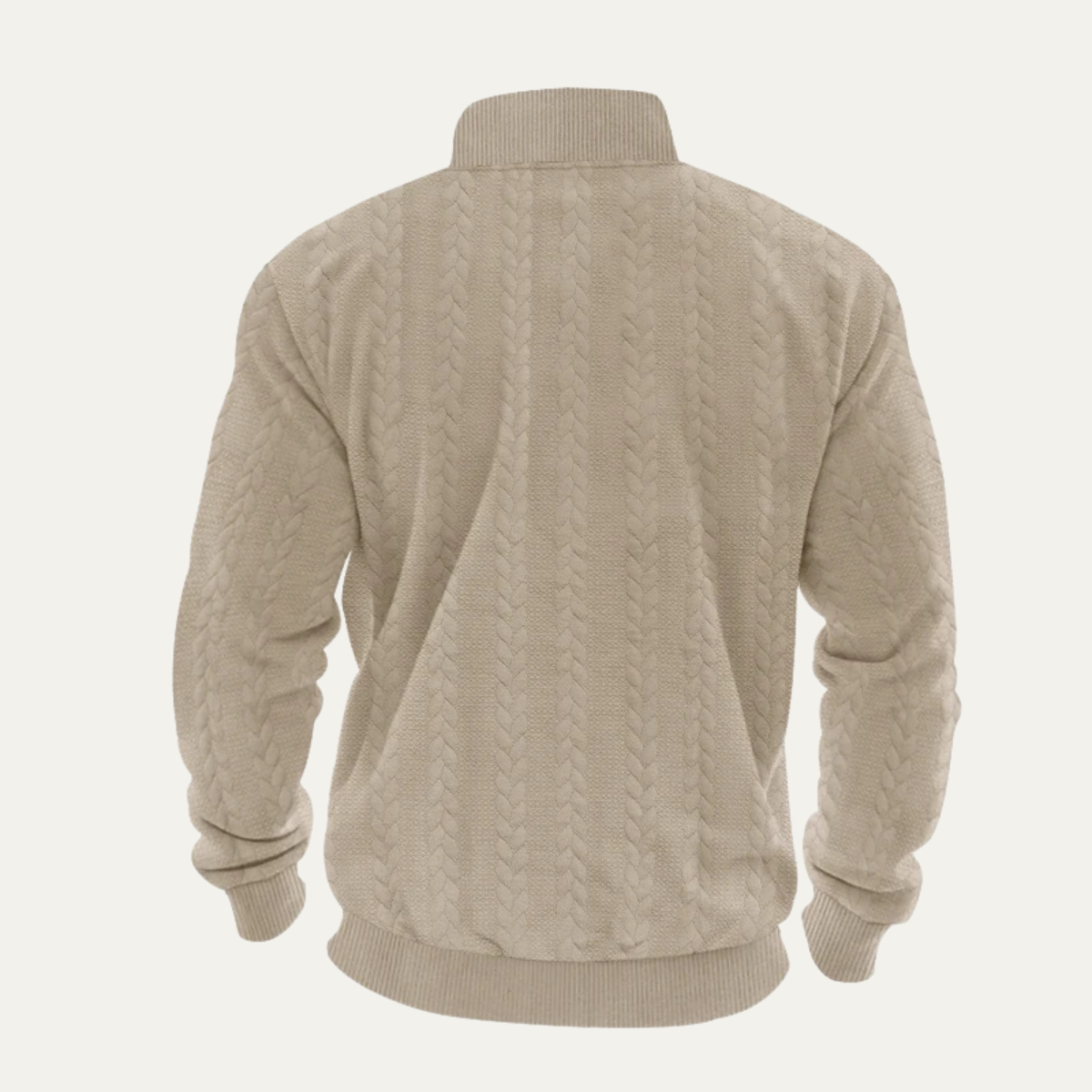 Knox | Men's Quarter Zip Sweater Cream Cable Knit