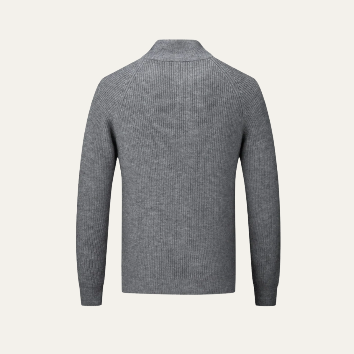 Bram | Men's Ribbed Zip Cardigan Sweater Cream