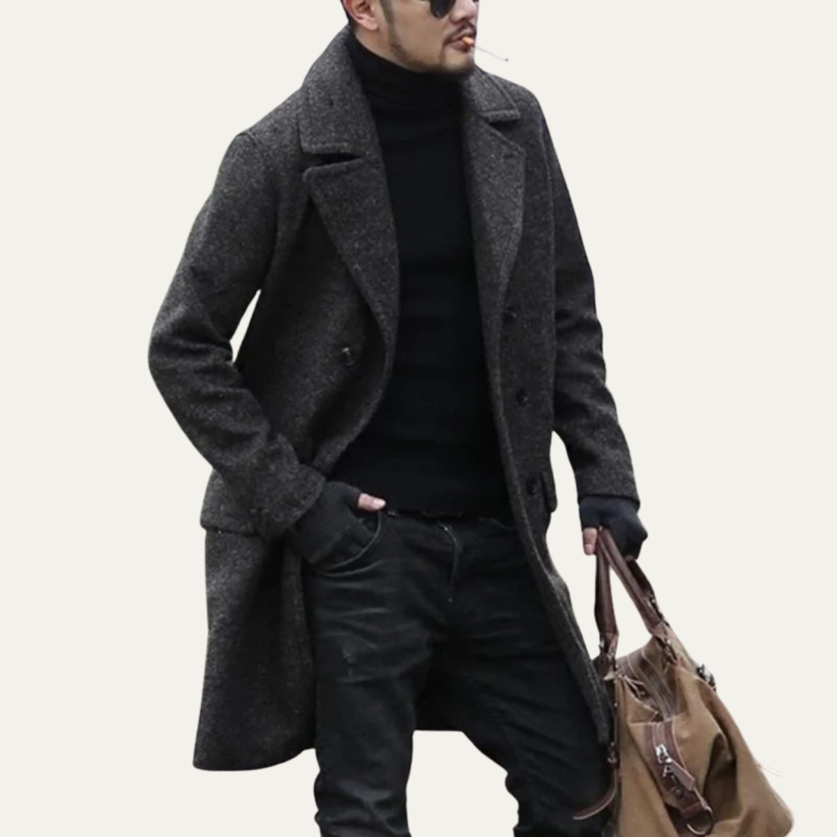 Lars | Men's Double Breasted Wool Coat Gray