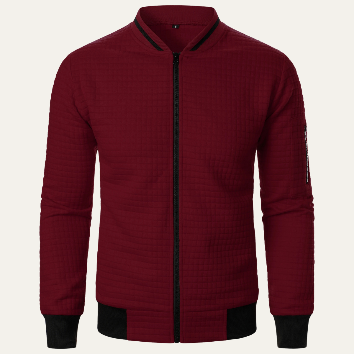 Beau | Men's Quilted Bomber Jacket Cream