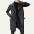 Dama Washington Lars men's double breasted wool coat gray - front view