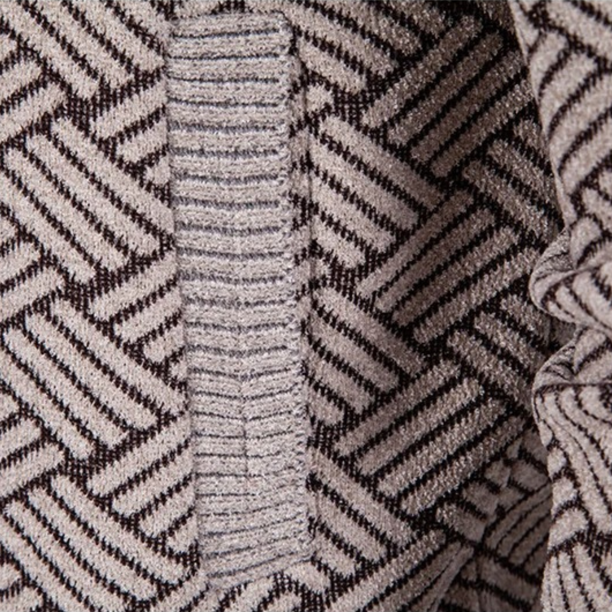 Sage | Men's Diamond Pattern Cardigan Black Zip Up