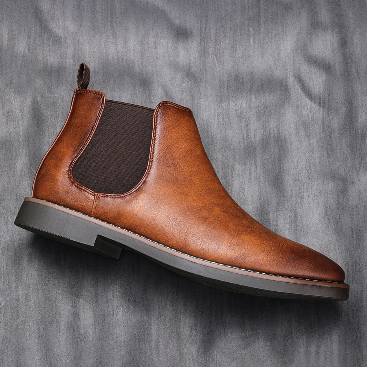 Leo | Men's Chelsea Ankle Boots Brown Suede Slip On