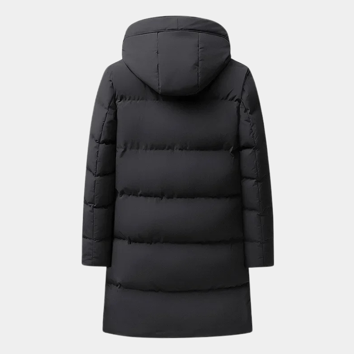 Hugo | Men's Puffer Jacket Black Long Hooded Quilted