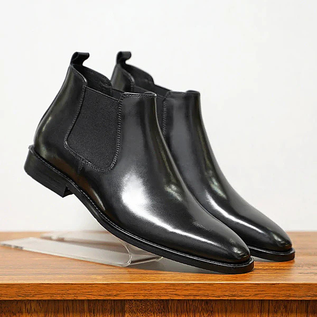 Ivy | Men's Brown Leather Chelsea Ankle Boots Slip On