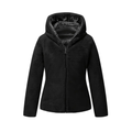 Dama Washington Freya women's sherpa puffer jacket black hooded zip up - front view