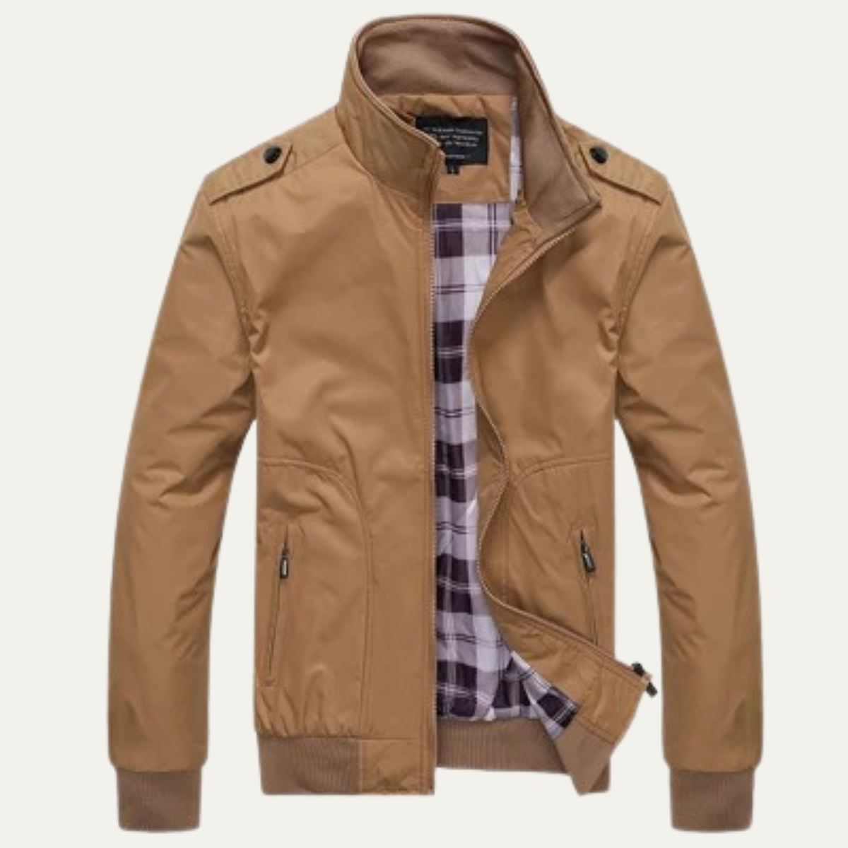 Vance | Men's Lightweight Bomber Jacket Black Plaid Lined