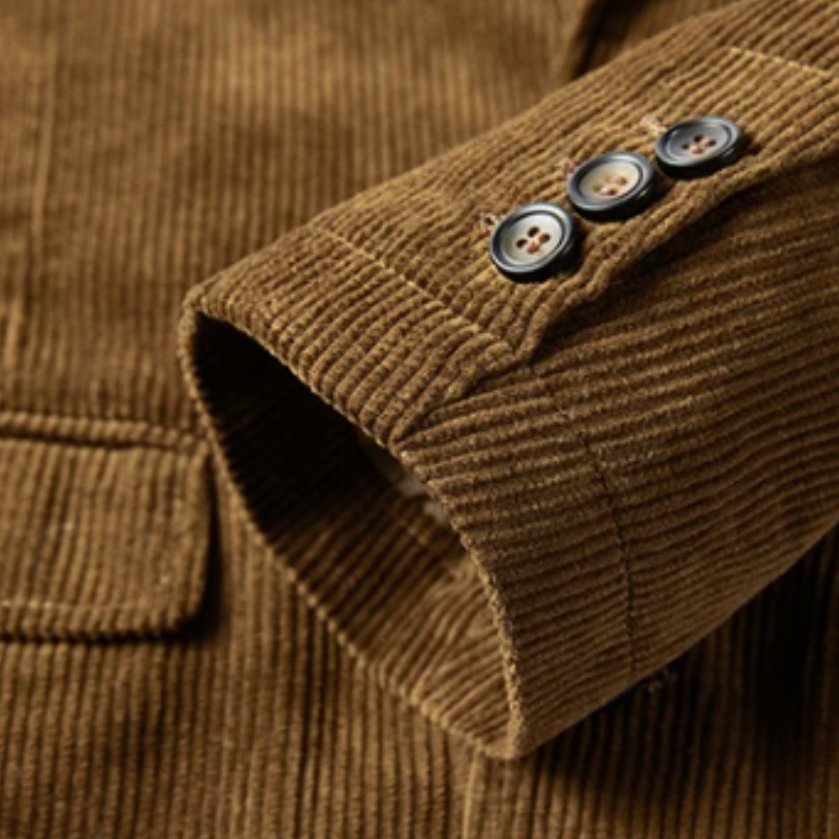 Ezra | Men's Casual Corduroy Blazer Brown Single Breasted