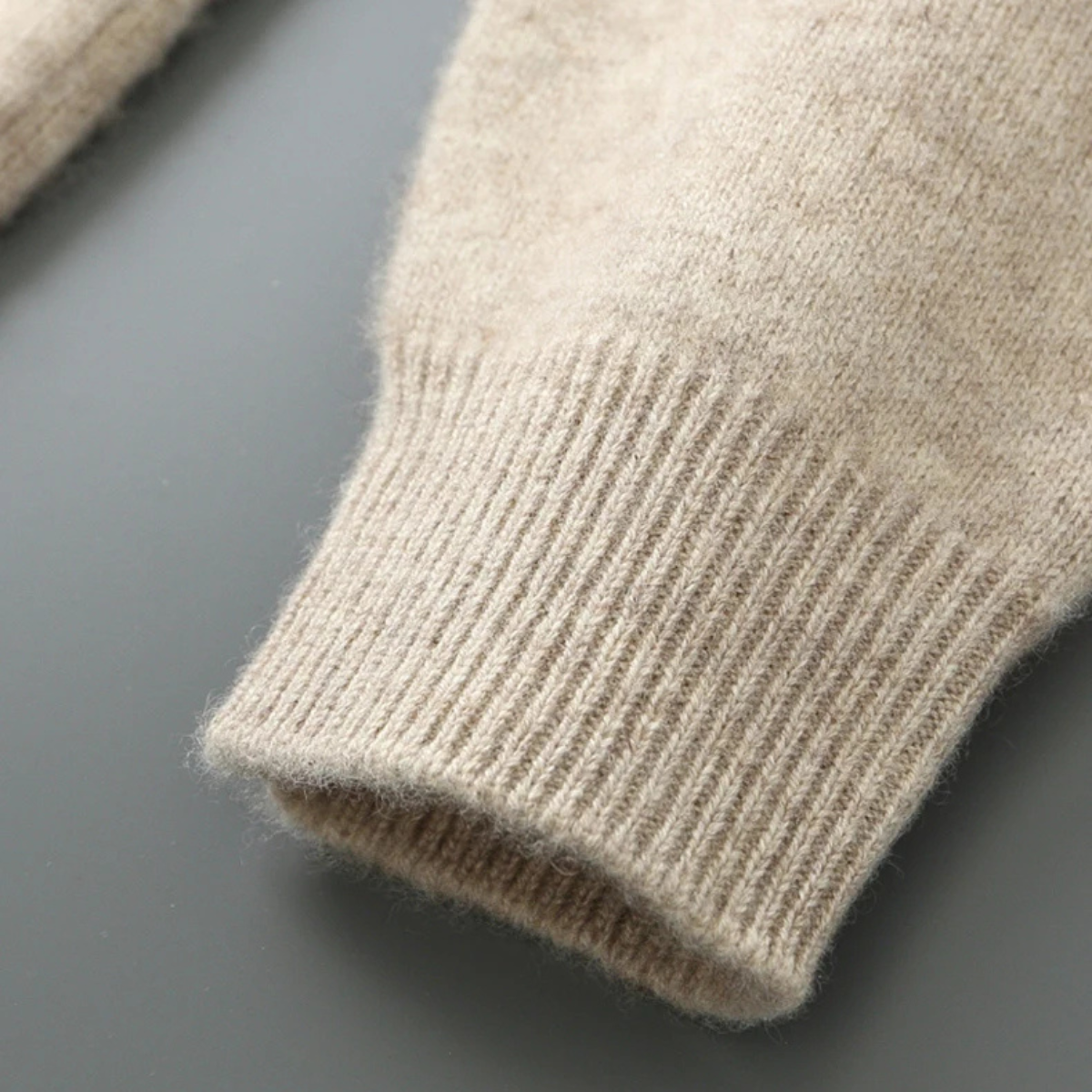Rowan | Men's Cream Mock Neck Zip Up Cardigan Sweater