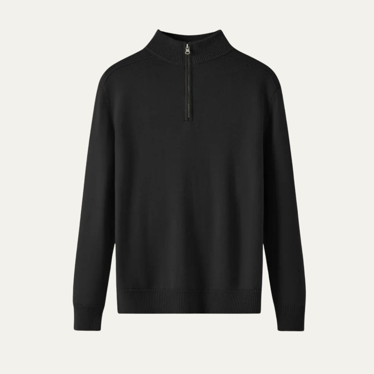 Axel | Men's Quarter Zip Sweater Gray Ribbed Crew Neck