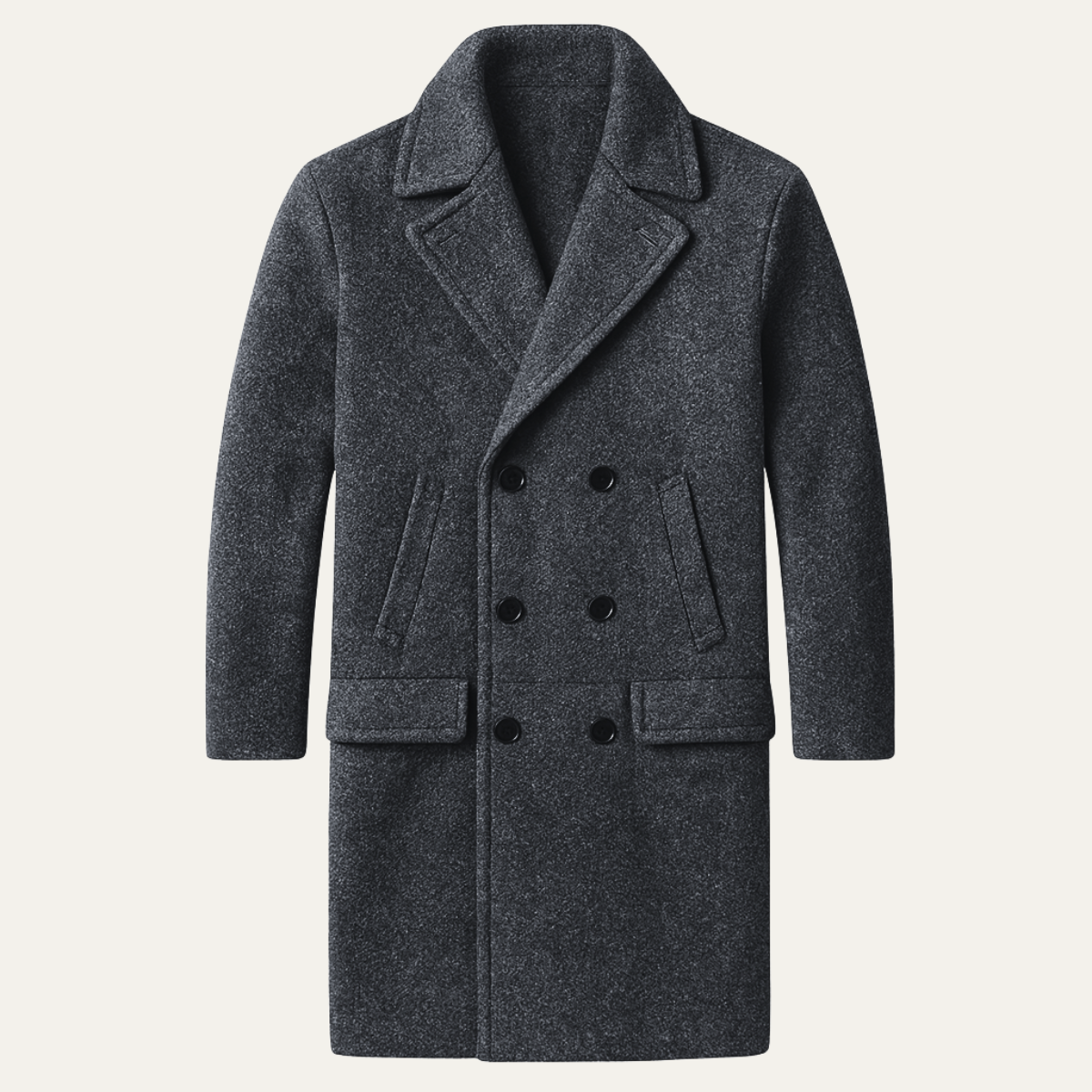 Lars | Men's Double Breasted Wool Coat Gray