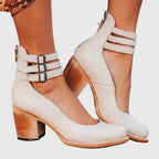 Dama Washington Rue women's leather block heel bootie brown buckle strap - view 4