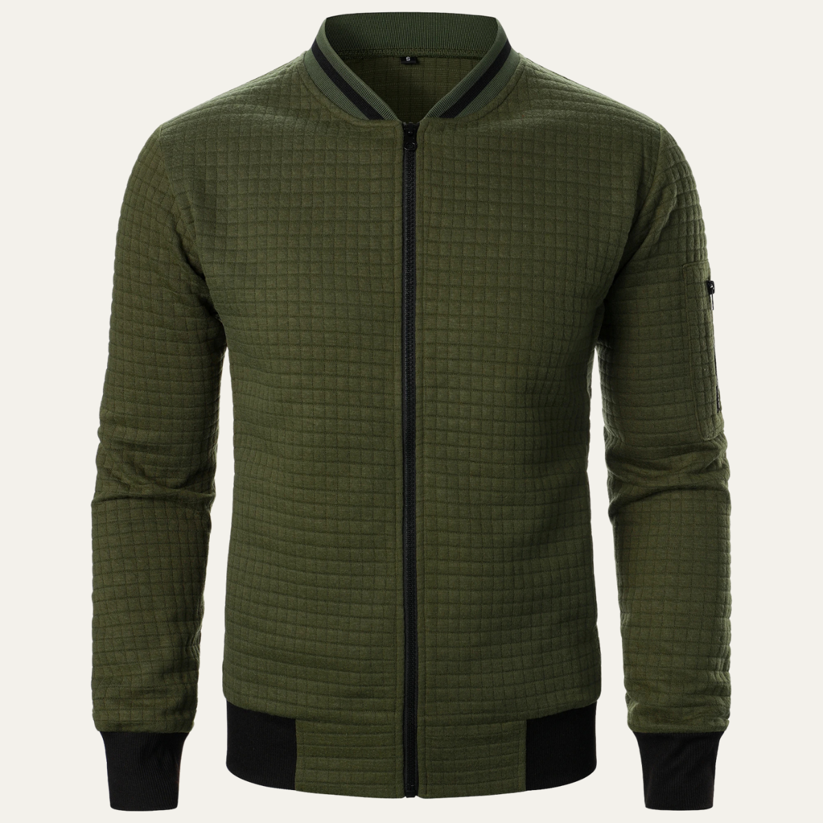 Beau | Men's Quilted Bomber Jacket Cream