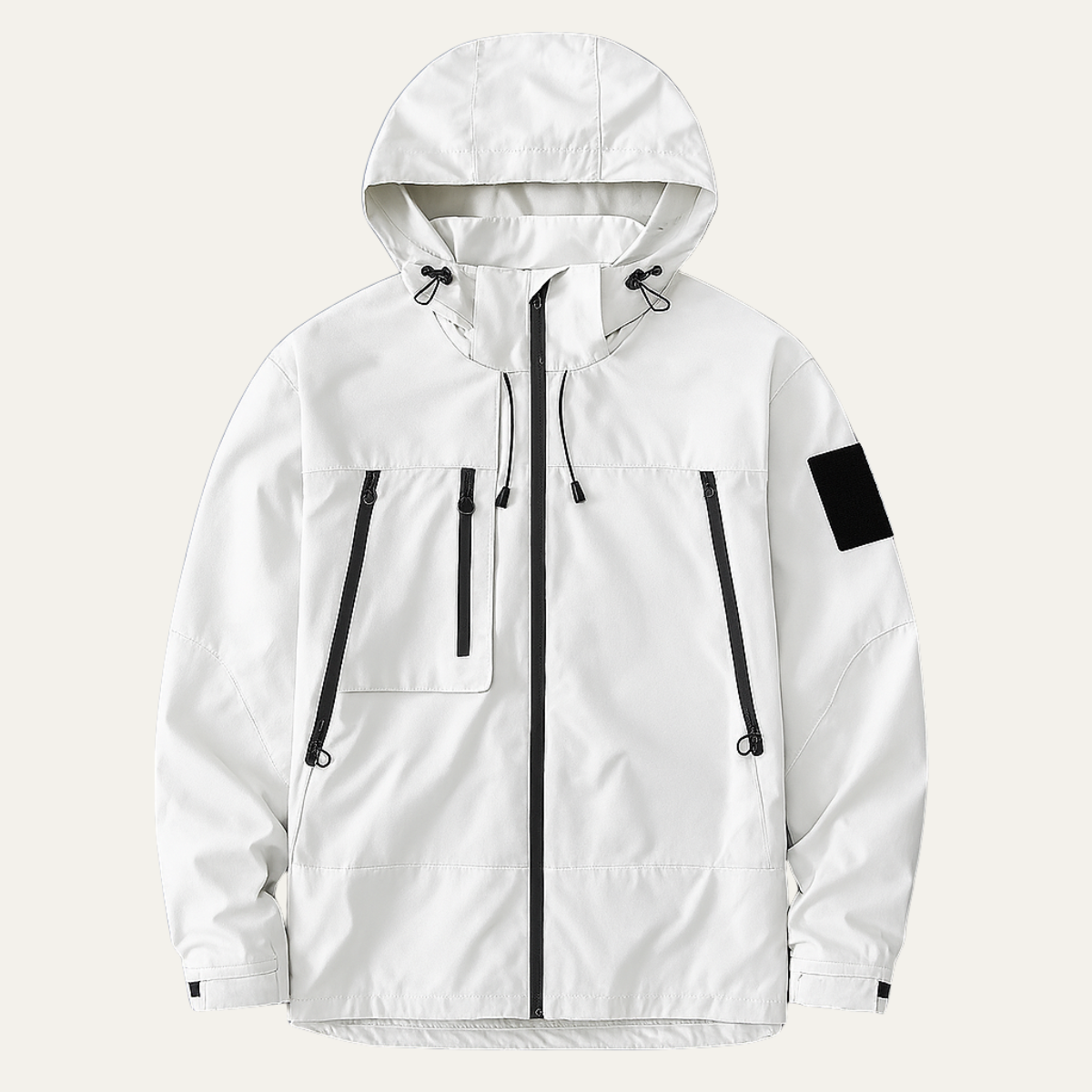 Voss | Men's Lightweight Waterproof Windbreaker Black Hooded