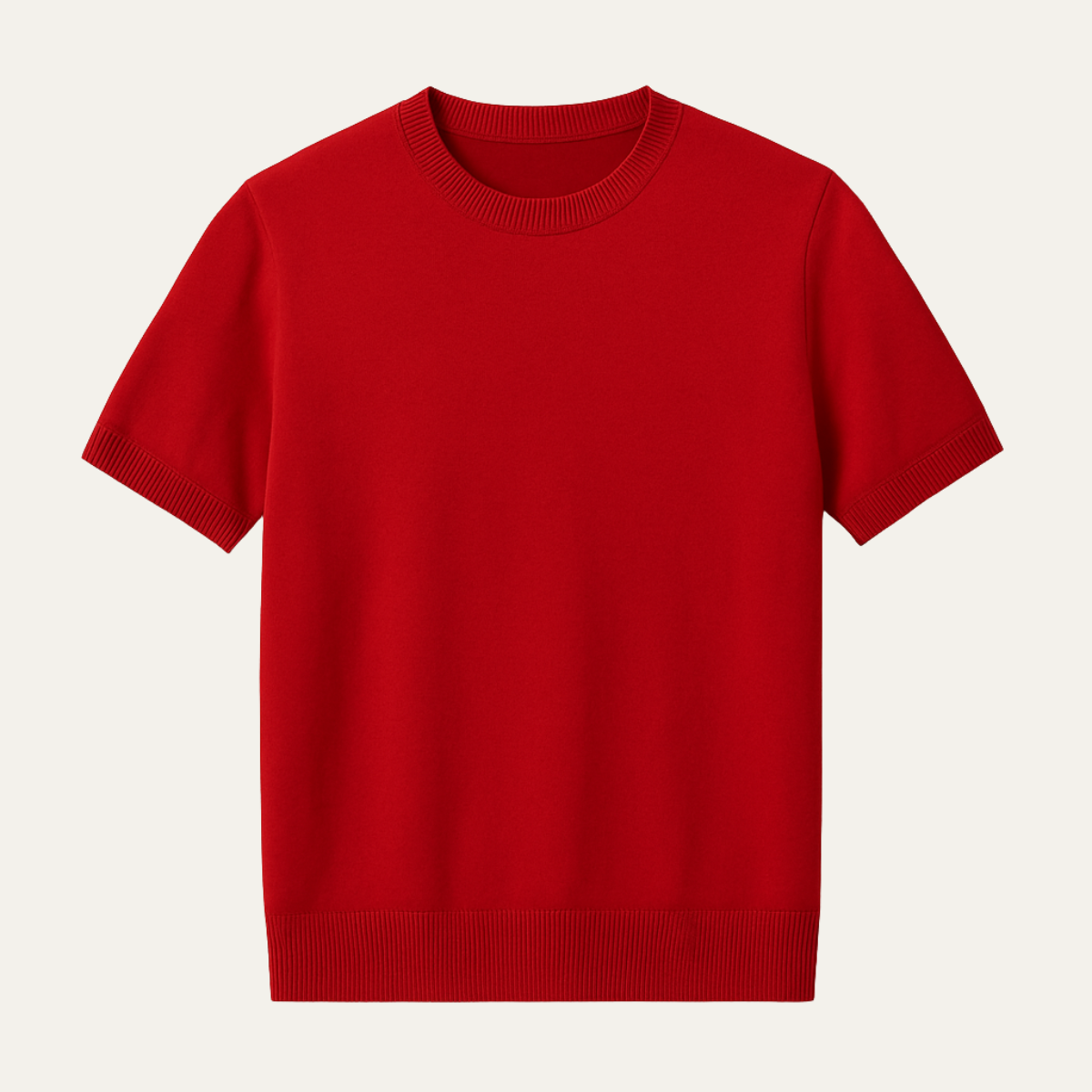 Aldo | Men's Crew Neck Sweater Cream Short Sleeve Knit