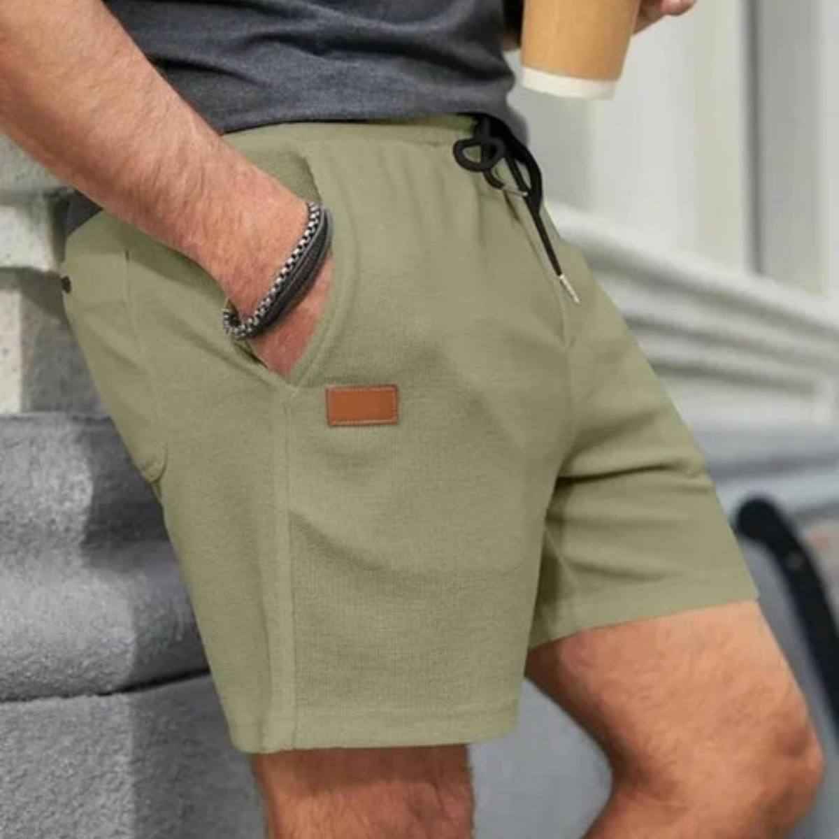 Tate | Men's Casual Shorts Light Blue Drawstring