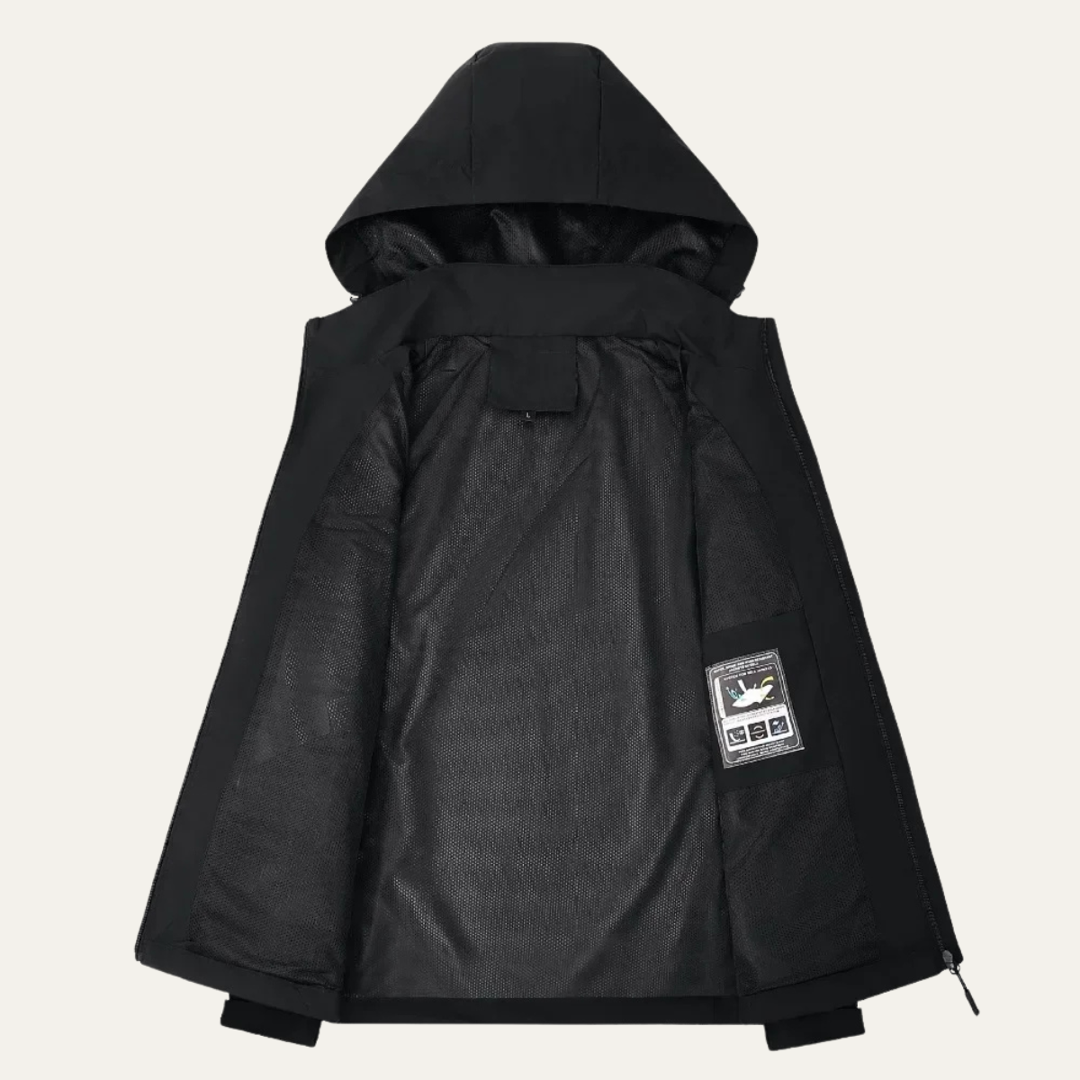 Nola | Men's Rain Jacket Black Waterproof Windproof Hooded