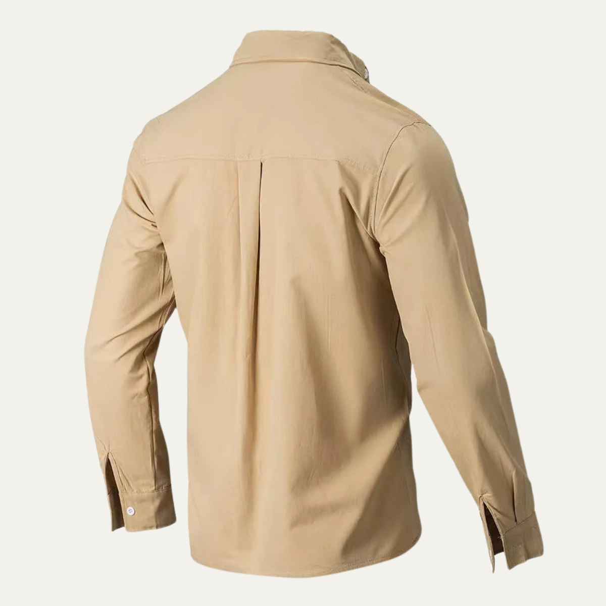 Wade | Men's Button Up Shirt Cream Long Sleeve Collared