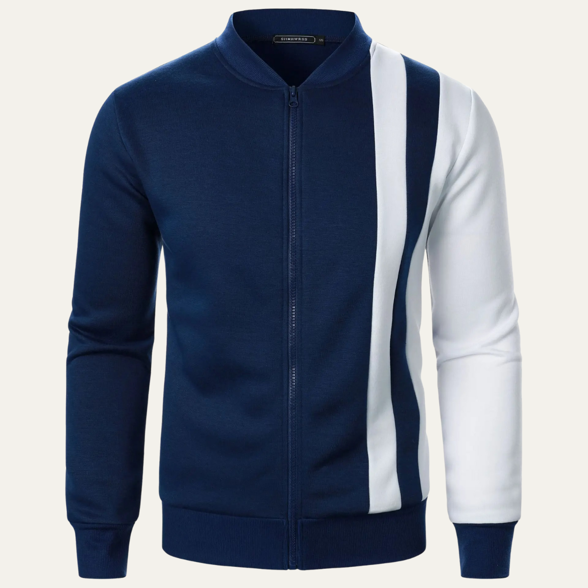 Axel | Men's Colorblock Zip Up Hoodie Black White