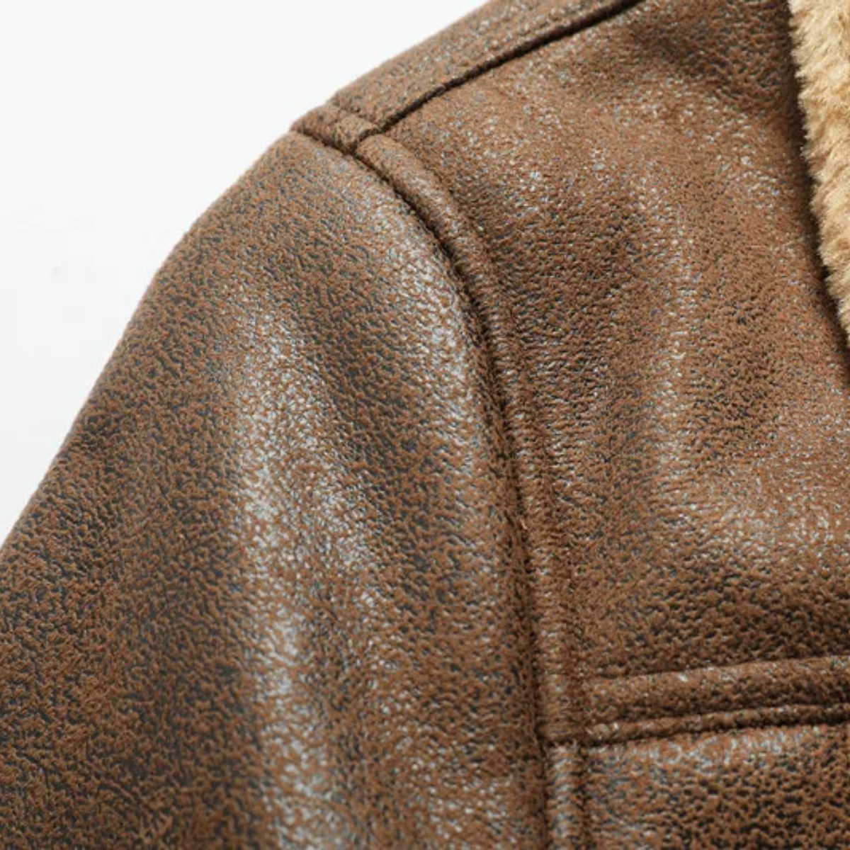 Ezra | Men's Sherpa Lined Denim Jacket Brown Warm