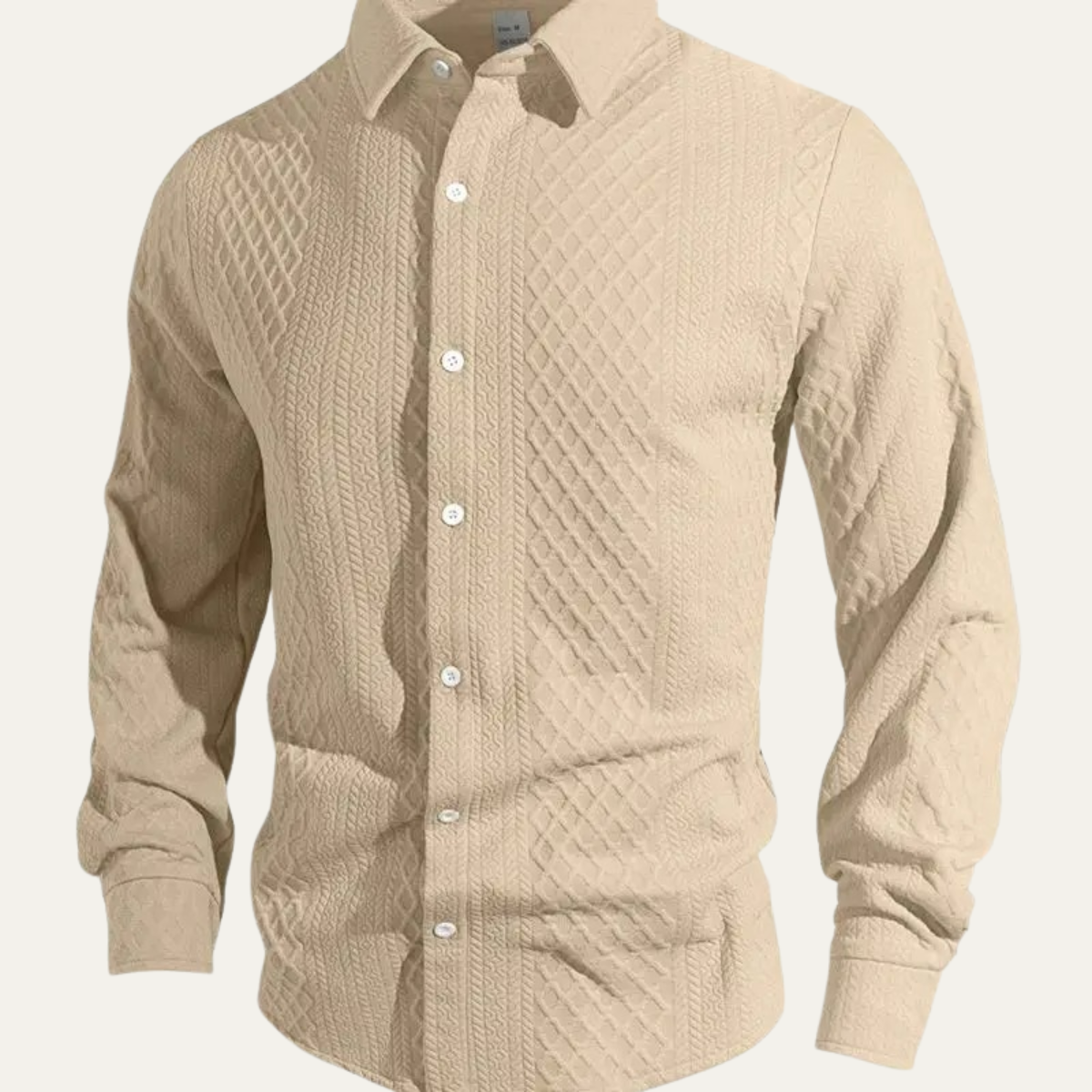 Bram | Men's Quilted Button Up Shirt Light Blue
