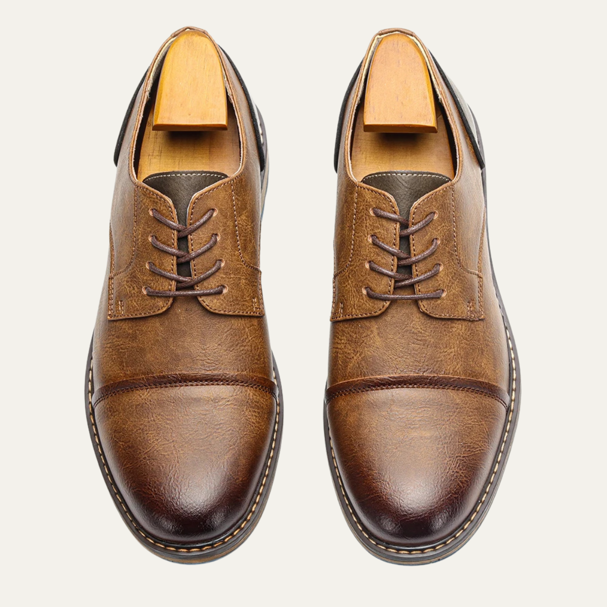 Bram | Men's Leather Oxford Shoes Brown Lace Up