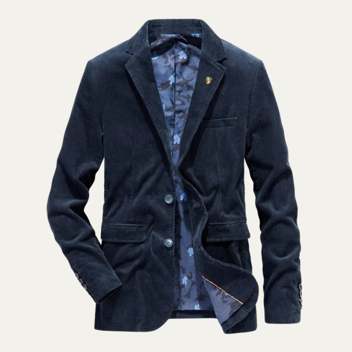 Beau | Men's Casual Corduroy Blazer Brown Single Breasted