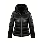 Dama Washington Freya women's sherpa puffer jacket black hooded zip up - view 3