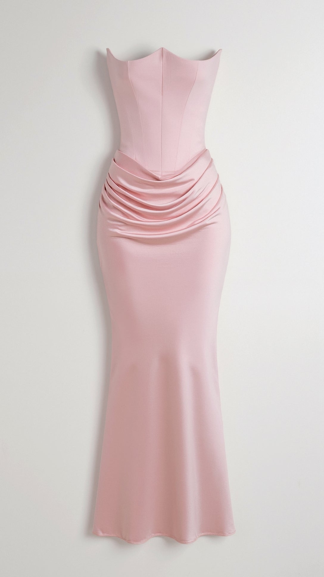 Cleo | Women's Satin Ruched Maxi Dress Black