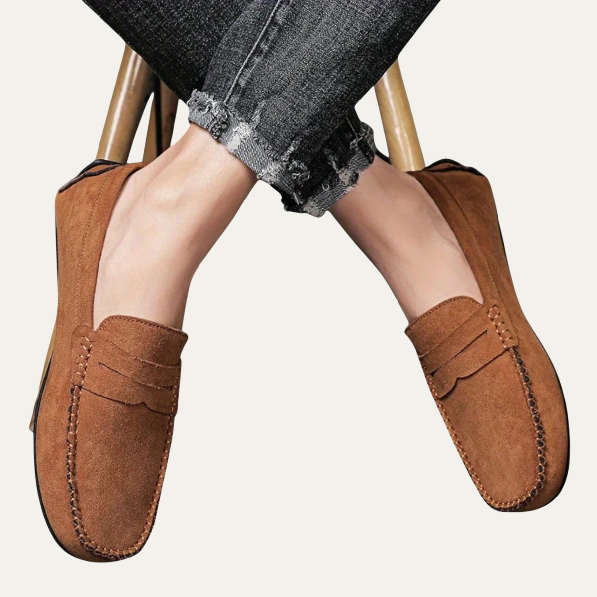 Luca | Men's Suede Loafer Moccasin Tan Slip On