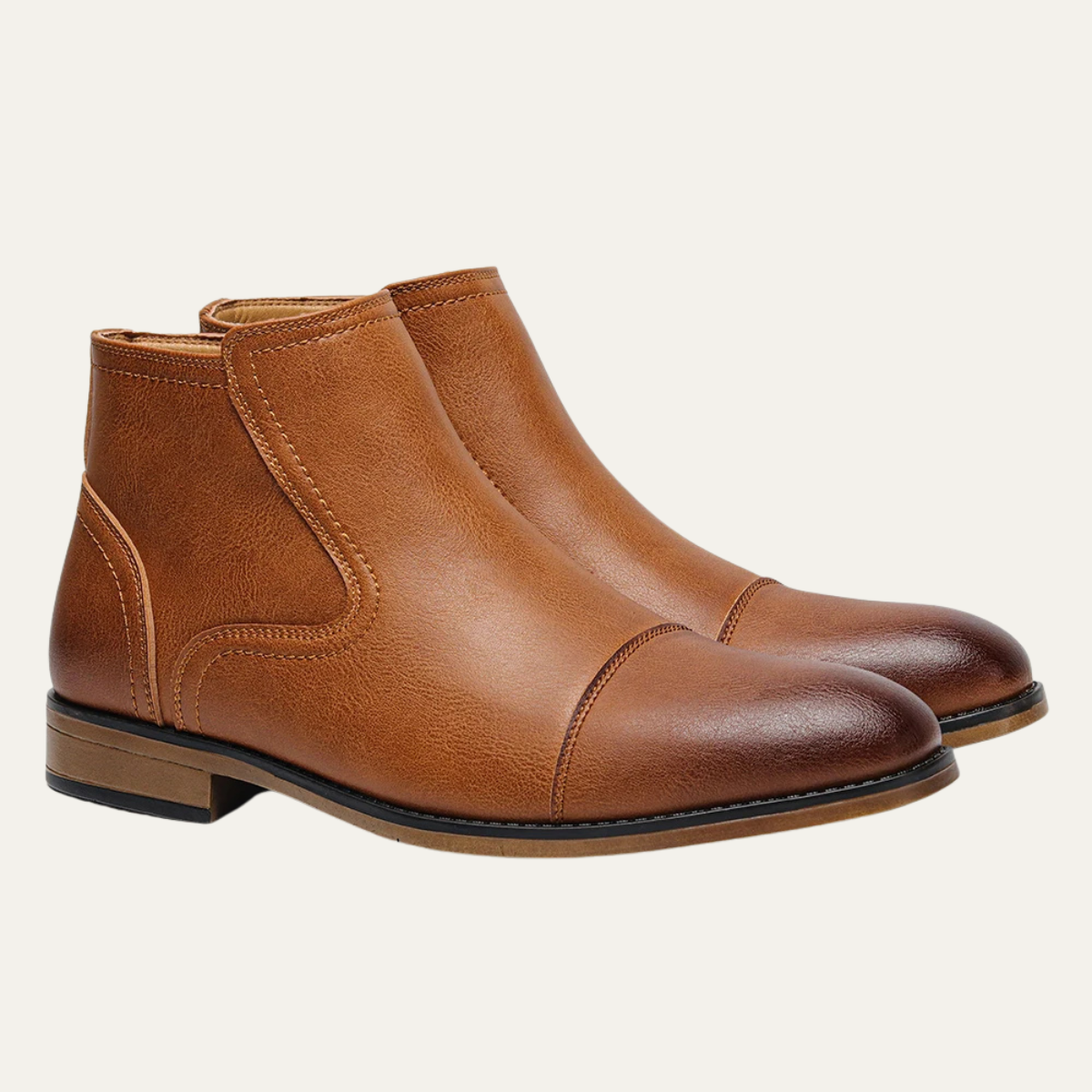 Jude | Men's Leather Ankle Boots Gray Lace Up