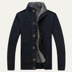 Dama Washington Ash men's cable knit cardigan tan button up sweater - view 3
