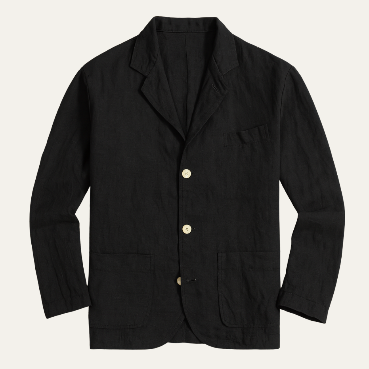 Bram | Men's Linen Blazer Black Casual Lightweight