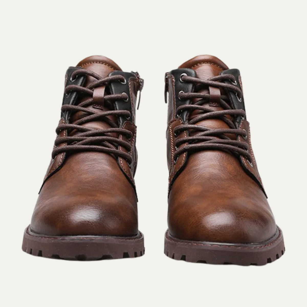 Axel | Men's Leather Combat Boots Brown Lace Up