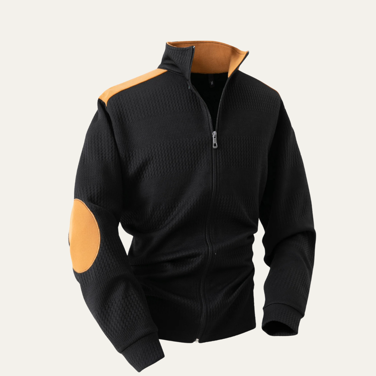 Wyatt | Men's Casual Zip Up Sweater Royal Blue Orange Trim