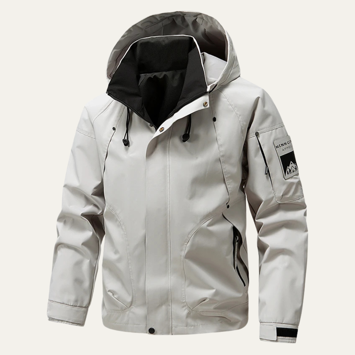 Ezra | Men's Rain Jacket Black Windbreaker Hooded Lightweight