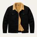 Dama Washington Jude men's sherpa lined denim jacket black - front view
