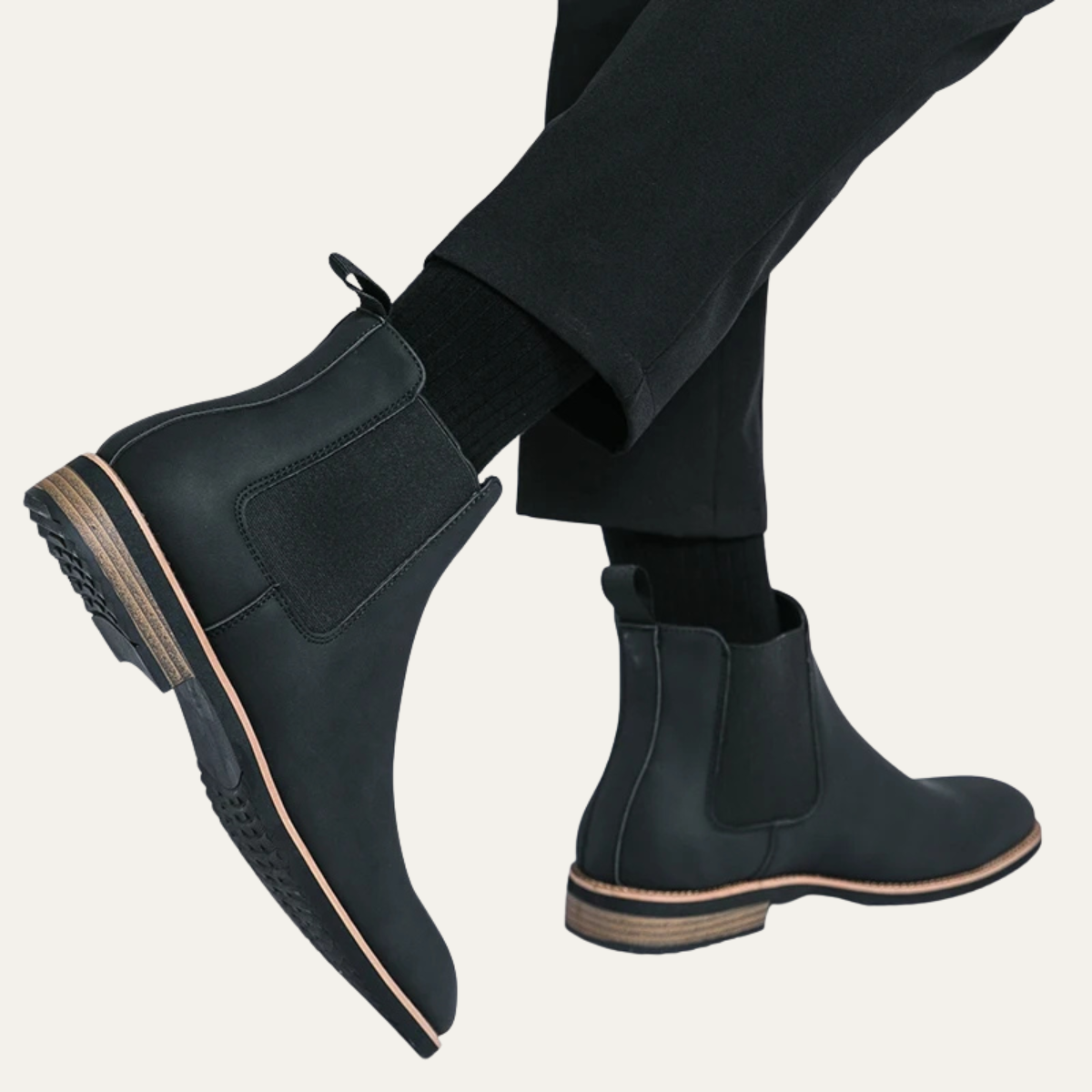 Beau | Men's Chelsea Boots Tan Suede Slip On