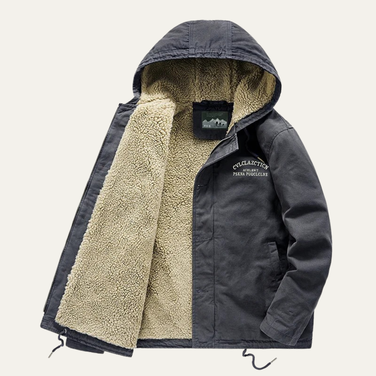 Axel | Men's Sherpa Lined Parka Jacket Gray Waterproof