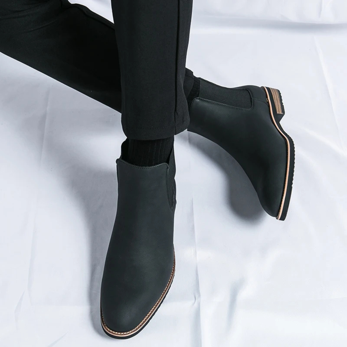 Beau | Men's Chelsea Boots Tan Suede Slip On