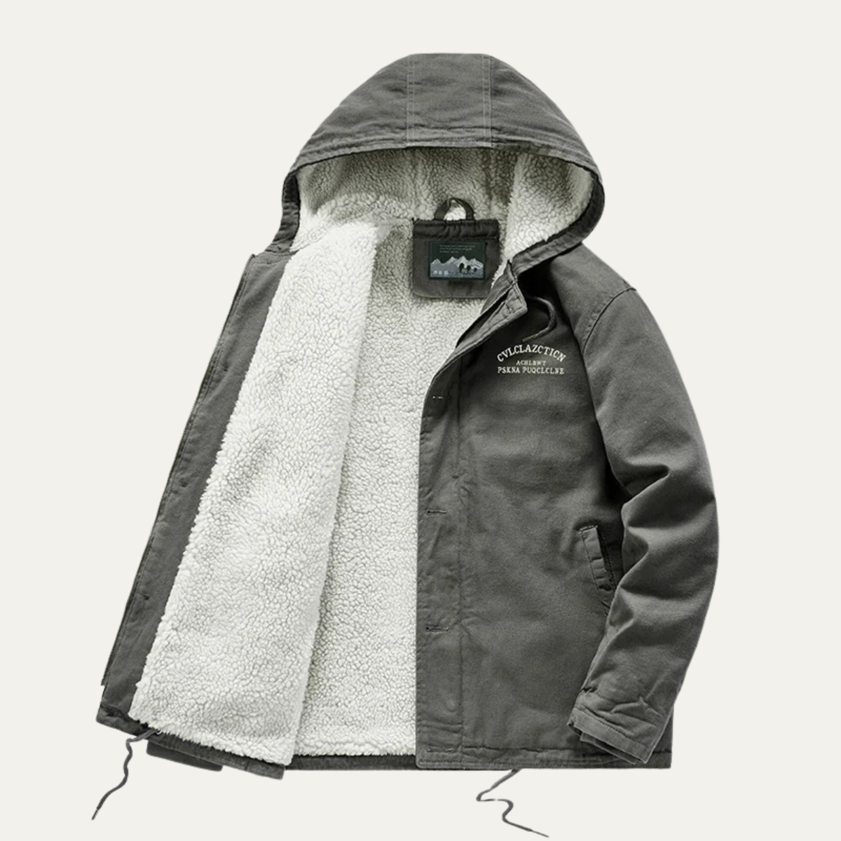 Axel | Men's Sherpa Lined Parka Jacket Gray Waterproof