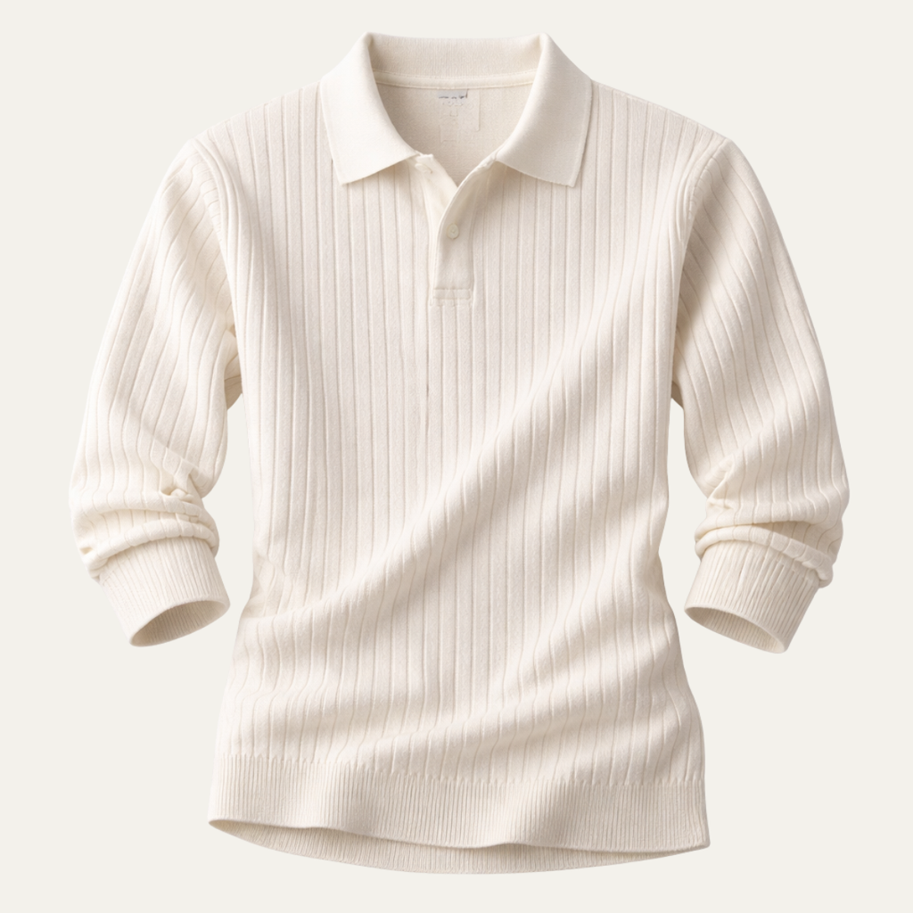 Dama Washington Nash men's smart casual pinstripe button up shirt cream - view 4