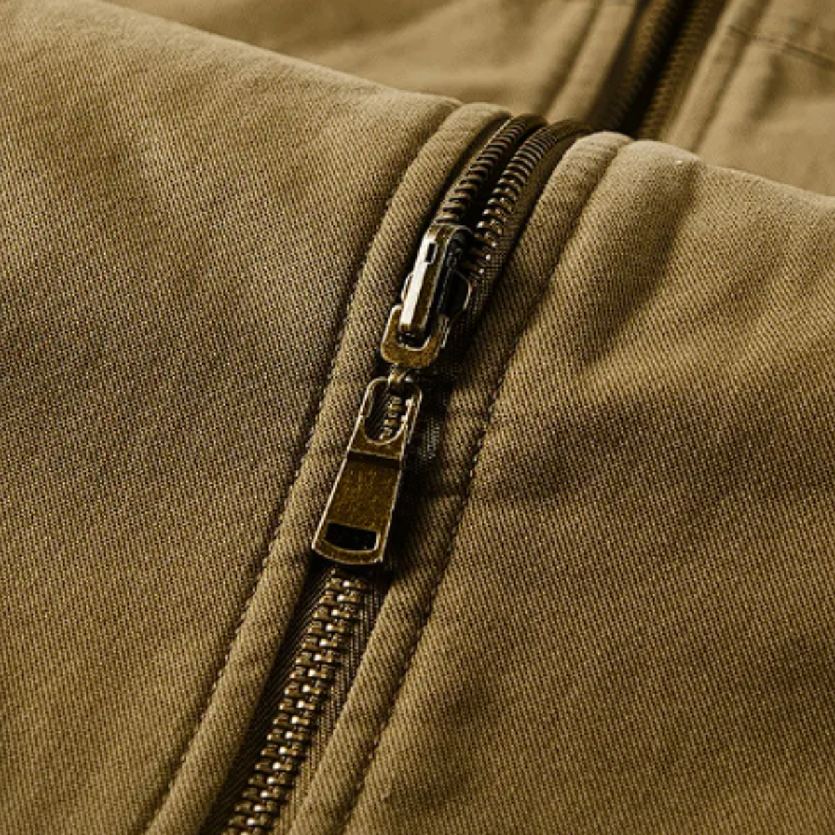 Bram | Men's Casual Sherpa Collar Bomber Jacket Khaki